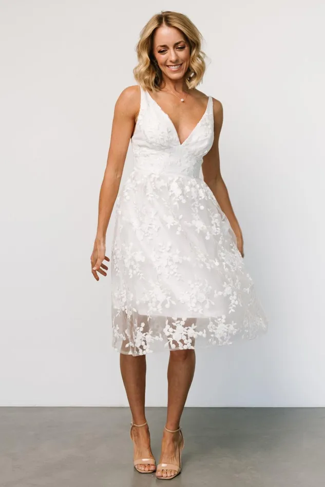 Women Tulle Styles Baltic Born Dante Applique Midi Dress Off White Women Tulle Styles Baltic Born Dante Applique Midi Dress Off White