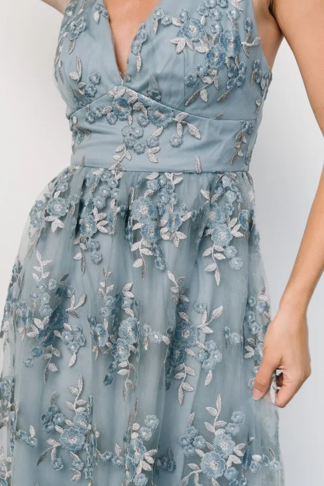 Women Tulle Styles Baltic Born Dante Applique Midi Dress Slate Blue