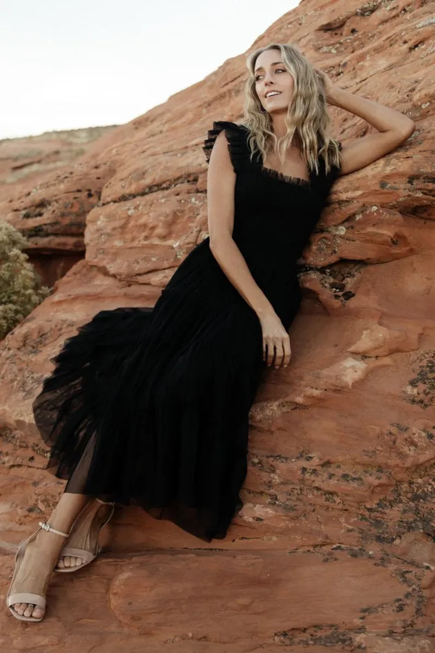 Women Tulle Styles Baltic Born Emma Smocked Tulle Dress Black Women Tulle Styles Baltic Born Emma Smocked Tulle Dress Black