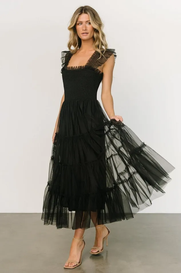 Women Tulle Styles Baltic Born Emma Smocked Tulle Dress Black Women Tulle Styles Baltic Born Emma Smocked Tulle Dress Black