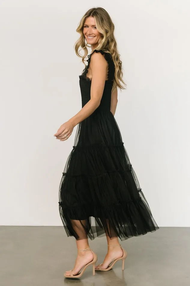 Women Tulle Styles Baltic Born Emma Smocked Tulle Dress Black Women Tulle Styles Baltic Born Emma Smocked Tulle Dress Black