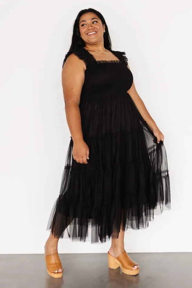 Women Tulle Styles Baltic Born Emma Smocked Tulle Dress Black Women Tulle Styles Baltic Born Emma Smocked Tulle Dress Black