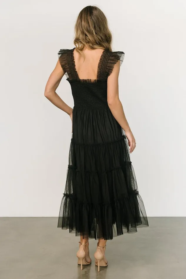 Women Tulle Styles Baltic Born Emma Smocked Tulle Dress Black Women Tulle Styles Baltic Born Emma Smocked Tulle Dress Black
