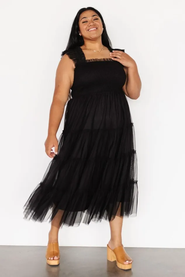 Women Tulle Styles Baltic Born Emma Smocked Tulle Dress Black Women Tulle Styles Baltic Born Emma Smocked Tulle Dress Black