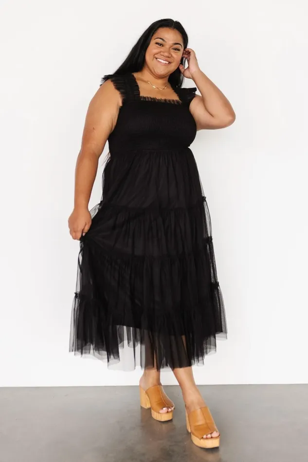 Women Tulle Styles Baltic Born Emma Smocked Tulle Dress Black Women Tulle Styles Baltic Born Emma Smocked Tulle Dress Black