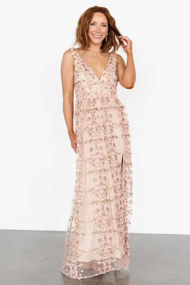 Women Tulle Styles Baltic Born Kassia Applique Maxi Dress Nude Pink