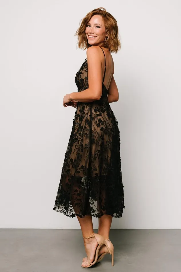 Women Tulle Styles Baltic Born Larissa Midi Dress Black Nude Women Tulle Styles Baltic Born Larissa Midi Dress Black Nude