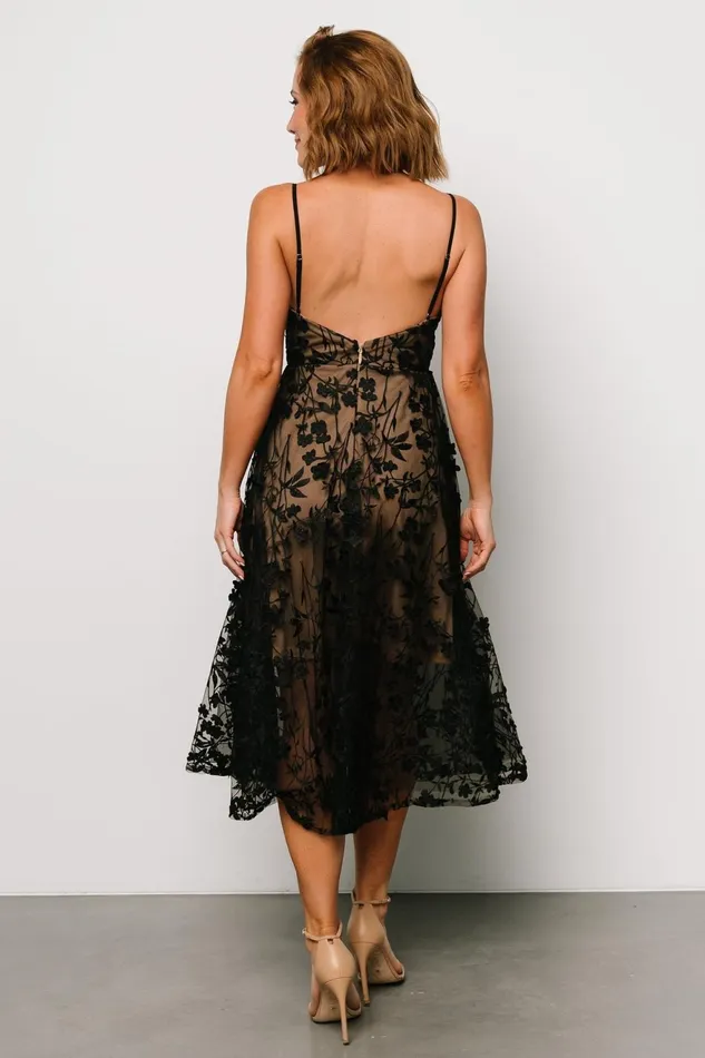 Women Tulle Styles Baltic Born Larissa Midi Dress Black Nude Women Tulle Styles Baltic Born Larissa Midi Dress Black Nude