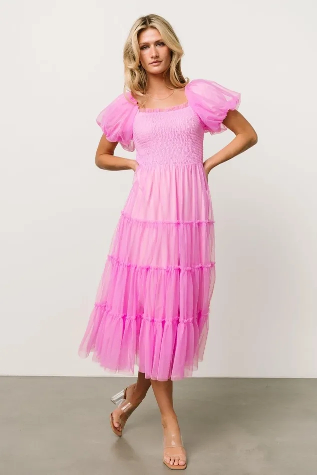 Women Tulle Styles Baltic Born Liv Tulle Midi Dress Pink