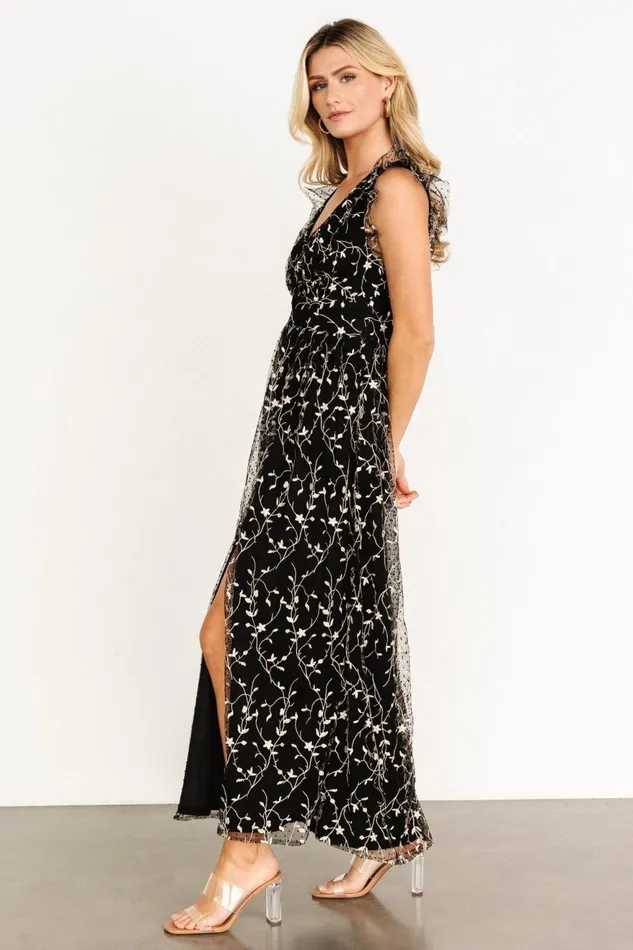 Women Tulle Styles Baltic Born Orza Embroidered Maxi Dress Black Women Tulle Styles Baltic Born Orza Embroidered Maxi Dress Black
