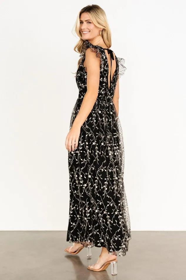 Women Tulle Styles Baltic Born Orza Embroidered Maxi Dress Black Women Tulle Styles Baltic Born Orza Embroidered Maxi Dress Black