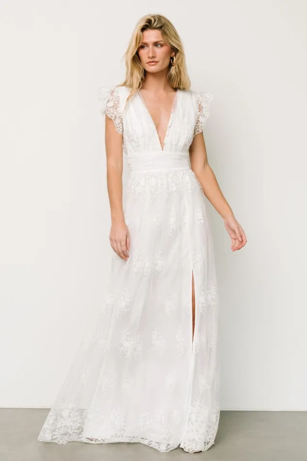 Women Tulle Styles Baltic Born Rhea Tulle Maxi Dress Off White