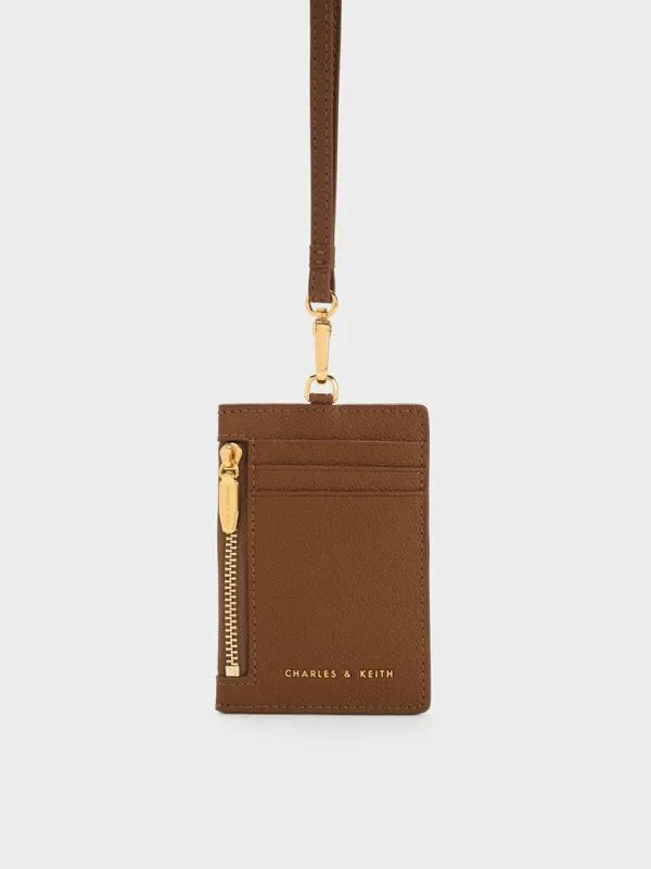 Women Twilia SideZip Card Holder 8211 Chocolate CHARLES and KEITH Card Holders
