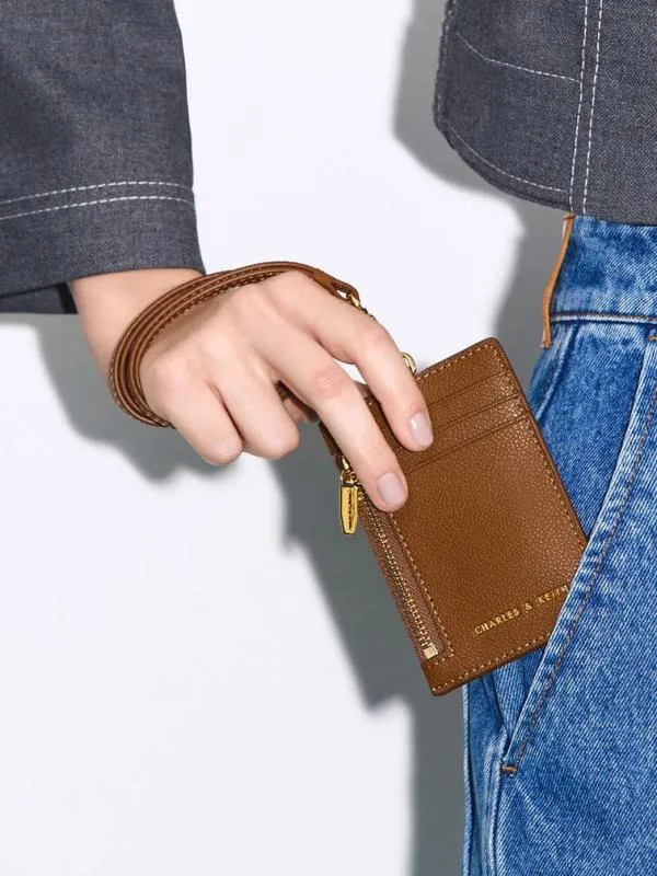Women Twilia SideZip Card Holder 8211 Chocolate CHARLES and KEITH Card Holders