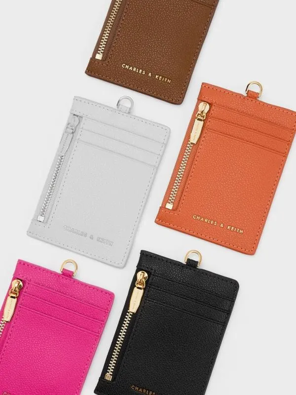 Women Twilia SideZip Card Holder 8211 Chocolate CHARLES and KEITH Card Holders