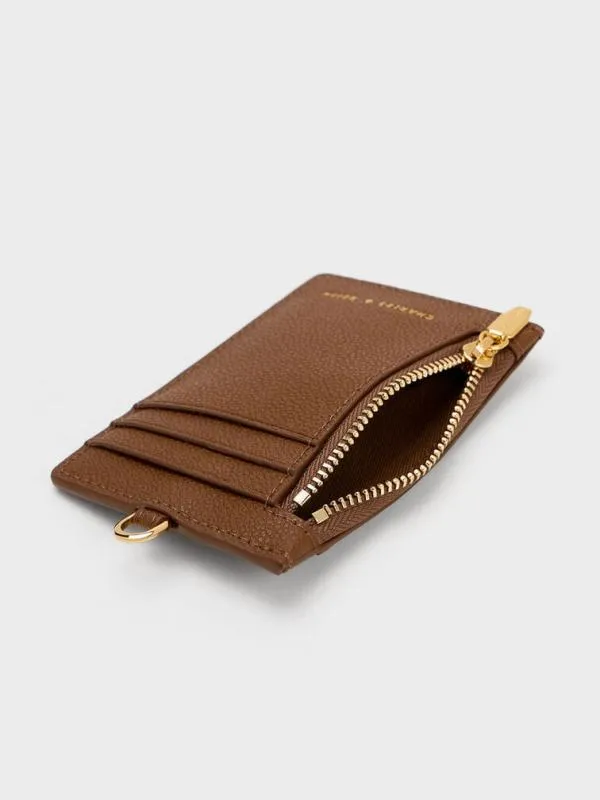 Women Twilia SideZip Card Holder 8211 Chocolate CHARLES and KEITH Card Holders
