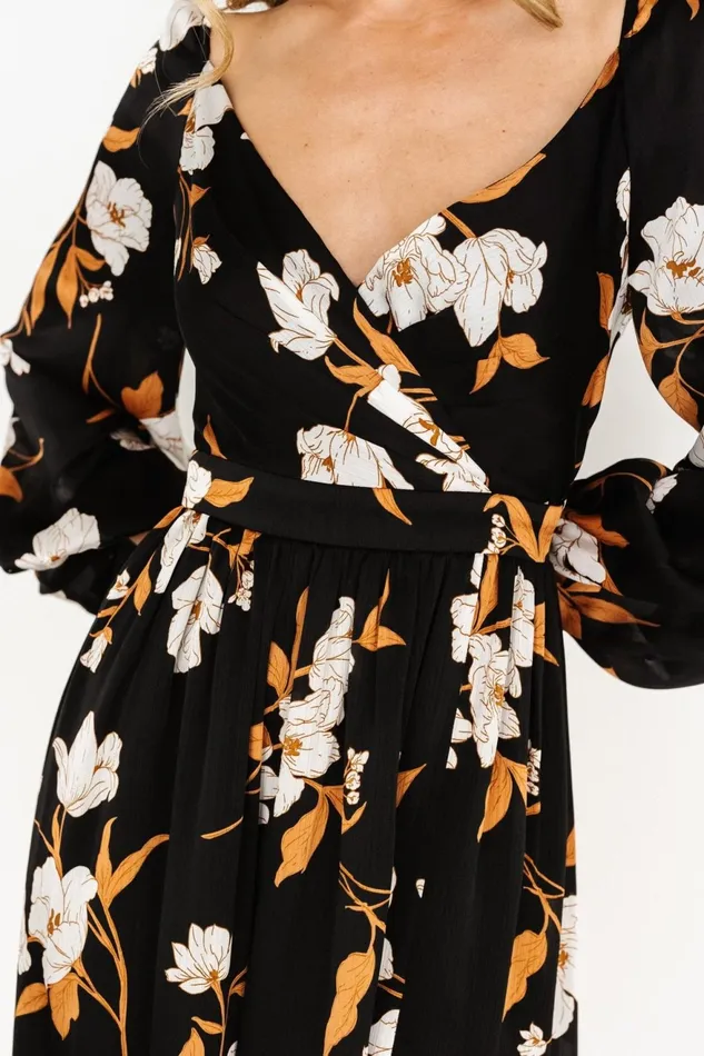 Women Wedding Guest Baltic Born Tristan Maxi Dress Black Floral