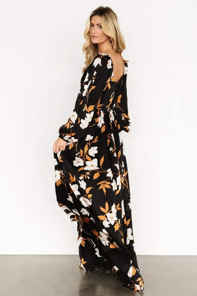 Women Wedding Guest Baltic Born Tristan Maxi Dress Black Floral
