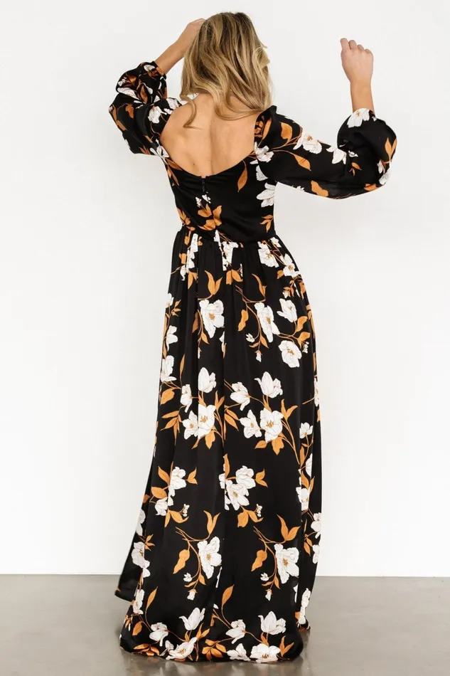Women Wedding Guest Baltic Born Tristan Maxi Dress Black Floral
