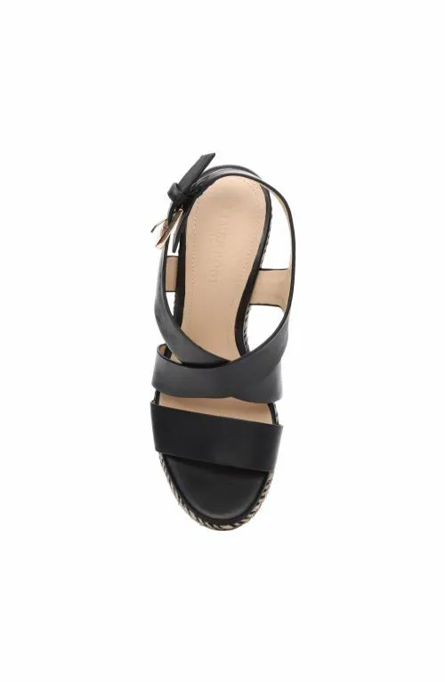 Women Wedges and Espadrilles Liverpool Los Angeles Hills Ankle Strap Platform Wedge Black