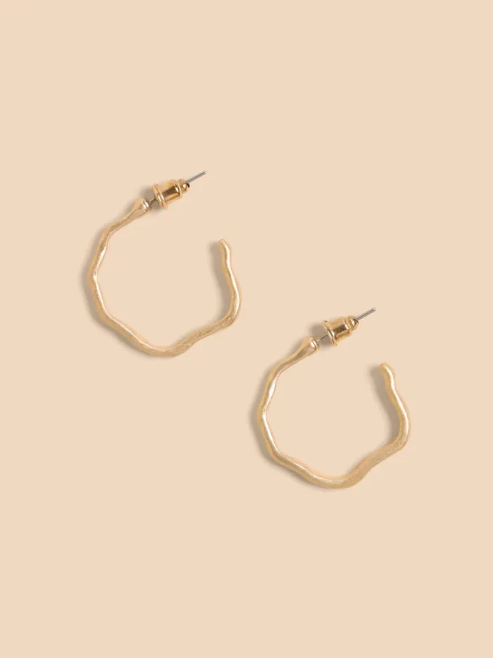 Women White Stuff Accessories Abstract Hoop Earrings