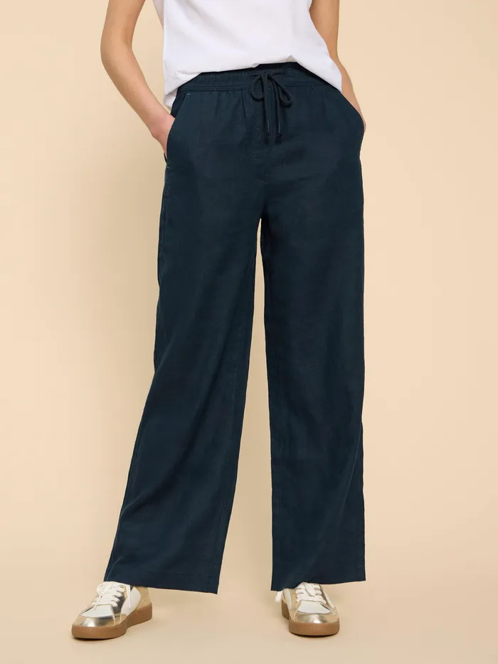 Women White Stuff Clothing Belle Linen Blend Wide Trouser