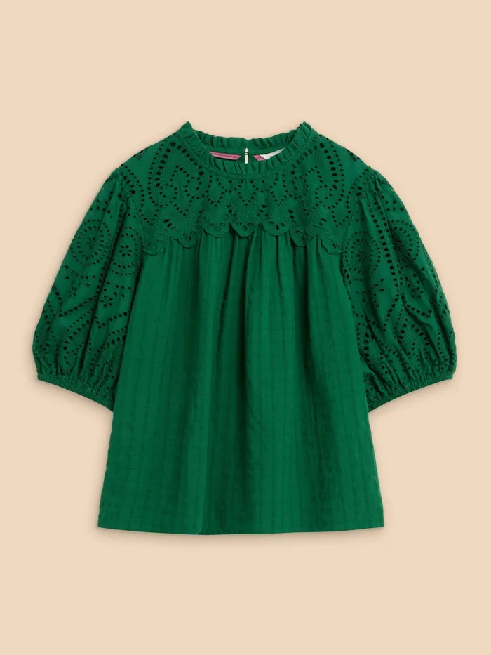 Women White Stuff Clothing Lexi Cotton Broderie Top
