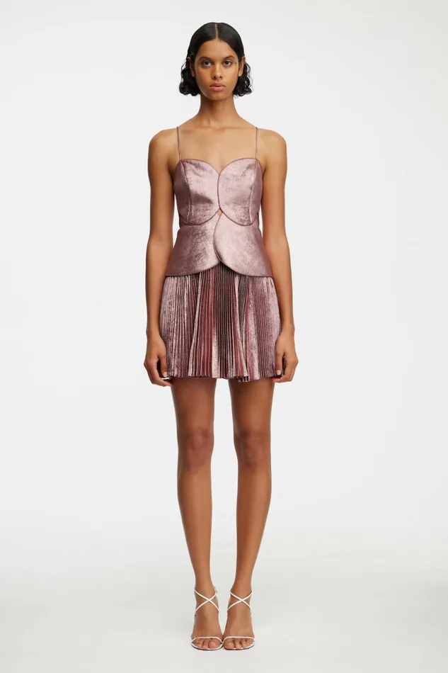 Women WILLCOCKS MINI DRESS Metallic Pink Acler Mini Dresses