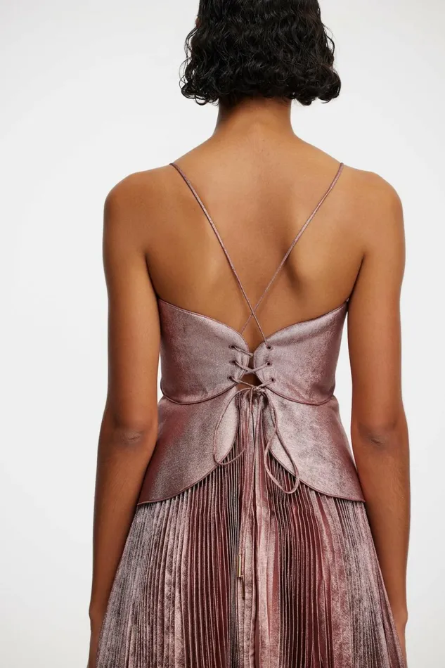 Women WILLCOCKS MINI DRESS Metallic Pink Acler Mini Dresses