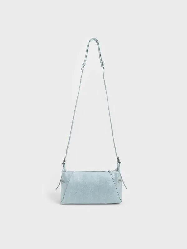 Women Xylia Denim Shoulder Bag 8211 Denim Blue CHARLES and KEITH Hobo Bags