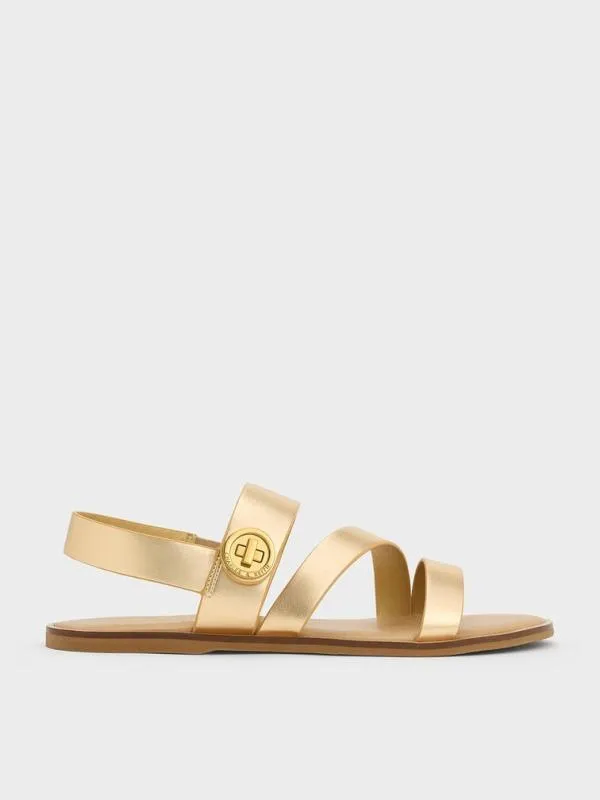Women Yara Metallic Turn Lock Strappy Sandals 8211 Gold CHARLES and KEITH Sandals Women Yara Metallic Turn Lock Strappy Sandals 8211 Gold CHARLES and KEITH Sandals
