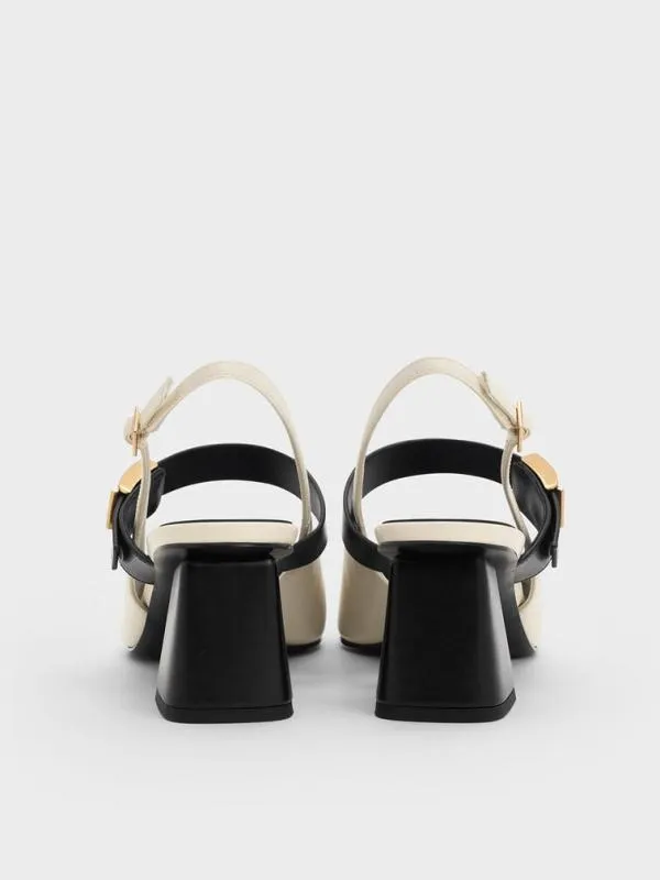 Women Yvette Mary Jane Slingback Pumps 8211 Chalk CHARLES and KEITH Heels