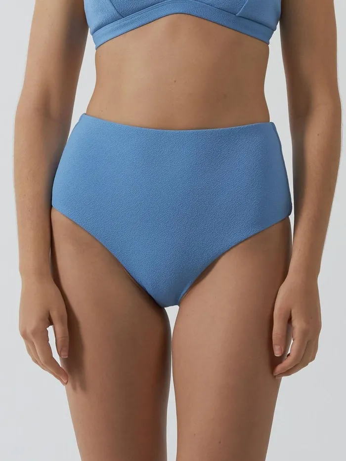 Womens Adira High Waist Bikini Bottom Postal Blue Thrills Swim