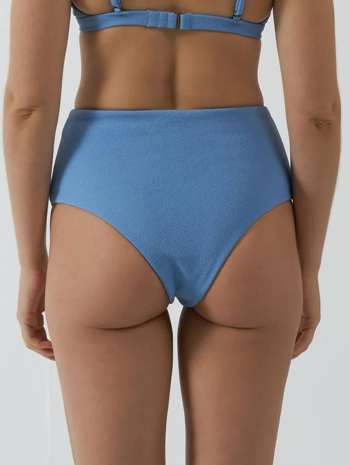 Womens Adira High Waist Bikini Bottom Postal Blue Thrills Swim