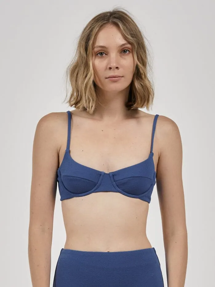 Womens Adira Underwire Bikini Top Botanical Blue Thrills Swim