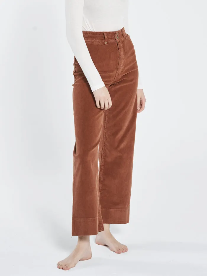 Womens Belle Cord Full Length Pant Coffee Thrills Pants