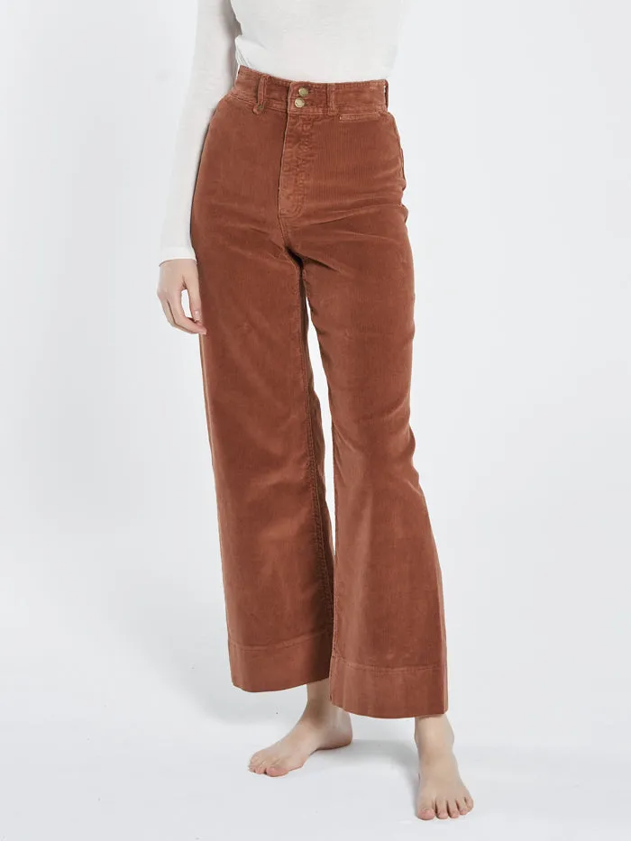 Womens Belle Cord Full Length Pant Coffee Thrills Pants
