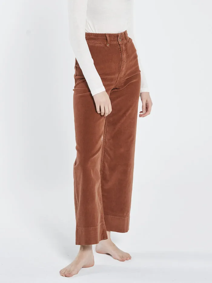 Womens Belle Cord Full Length Pant Coffee Thrills Pants