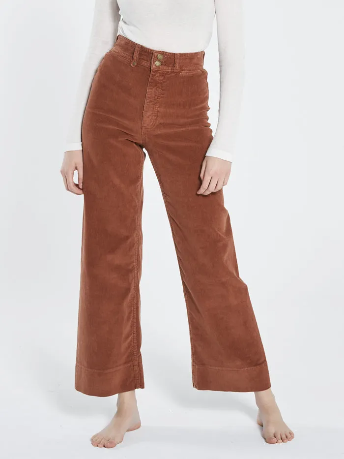 Womens Belle Cord Full Length Pant Coffee Thrills Pants