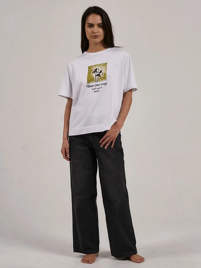Womens Below Your Mind Box Tee White Thrills Tops and Tees