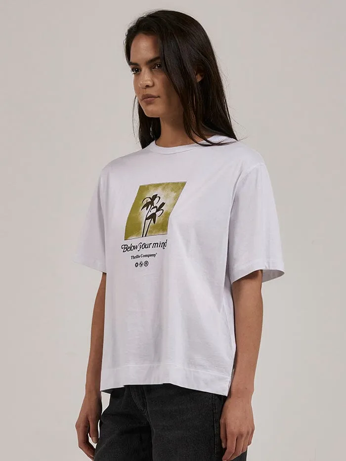 Womens Below Your Mind Box Tee White Thrills Tops and Tees