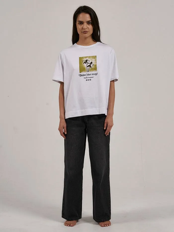 Womens Below Your Mind Box Tee White Thrills Tops and Tees
