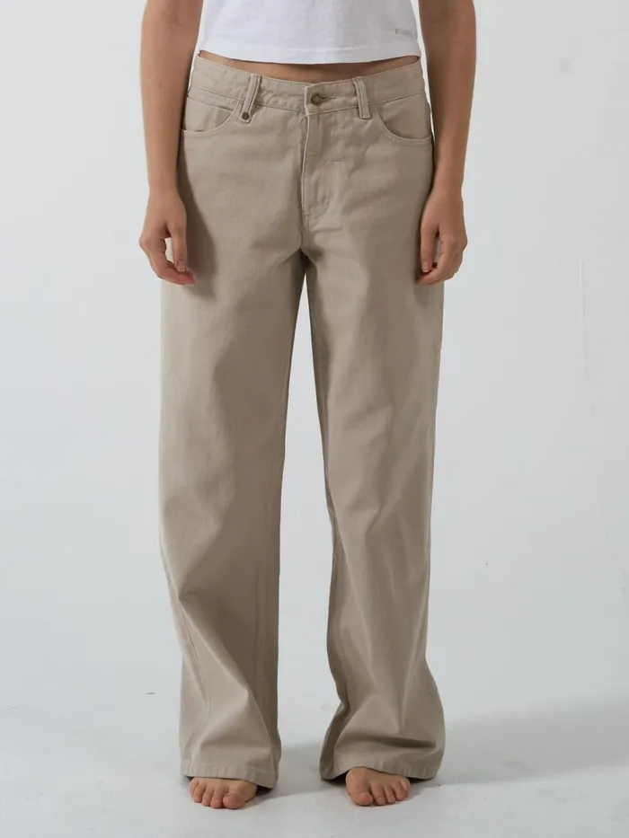 Womens Billie Low Baggie Jean Smokey Taupe Thrills Denim