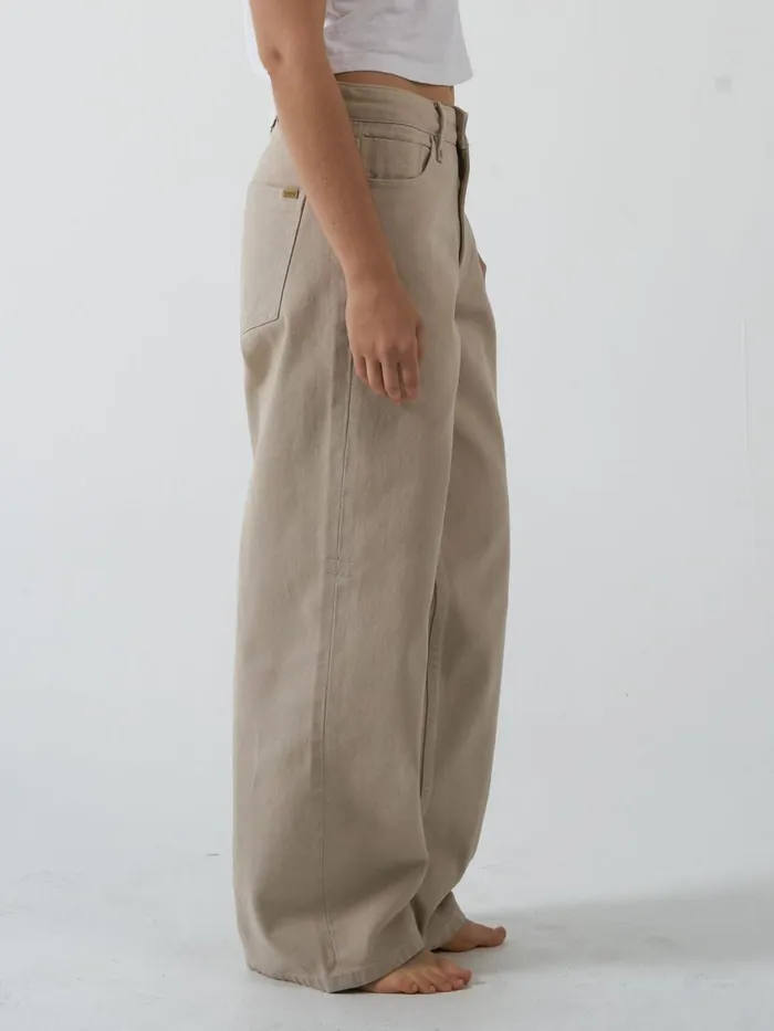 Womens Billie Low Baggie Jean Smokey Taupe Thrills Denim