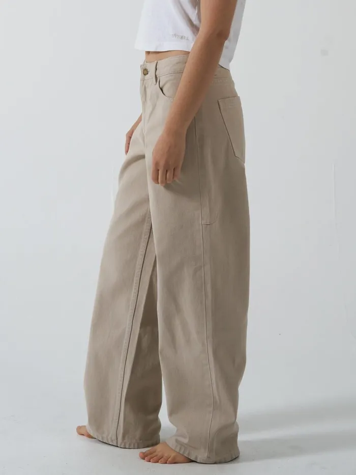 Womens Billie Low Baggie Jean Smokey Taupe Thrills Denim
