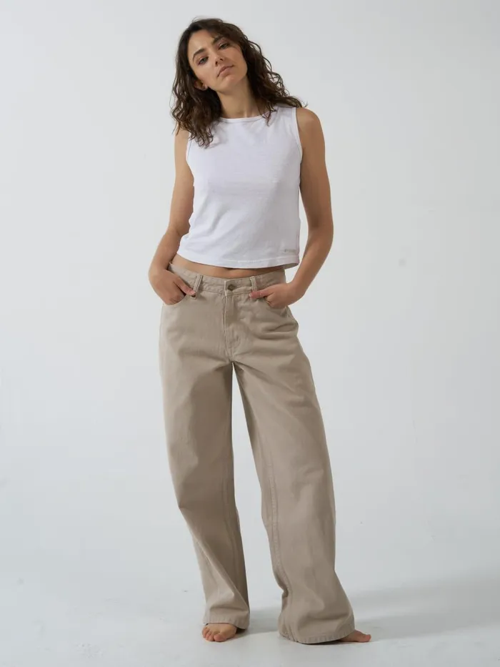Womens Billie Low Baggie Jean Smokey Taupe Thrills Denim