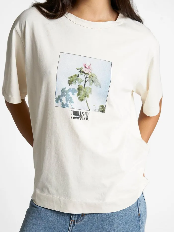 Womens Come Enjoy Reality Box Tee Heritage White Thrills Tops and Tees