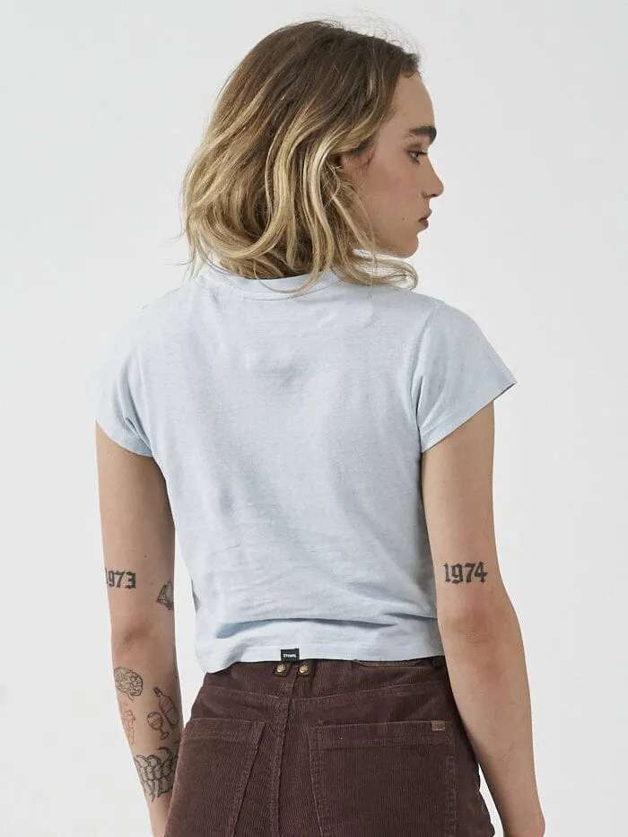 Womens Delia Hemp Mini Tee Baby Blue Thrills Tops and Tees