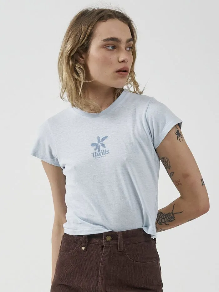 Womens Delia Hemp Mini Tee Baby Blue Thrills Tops and Tees