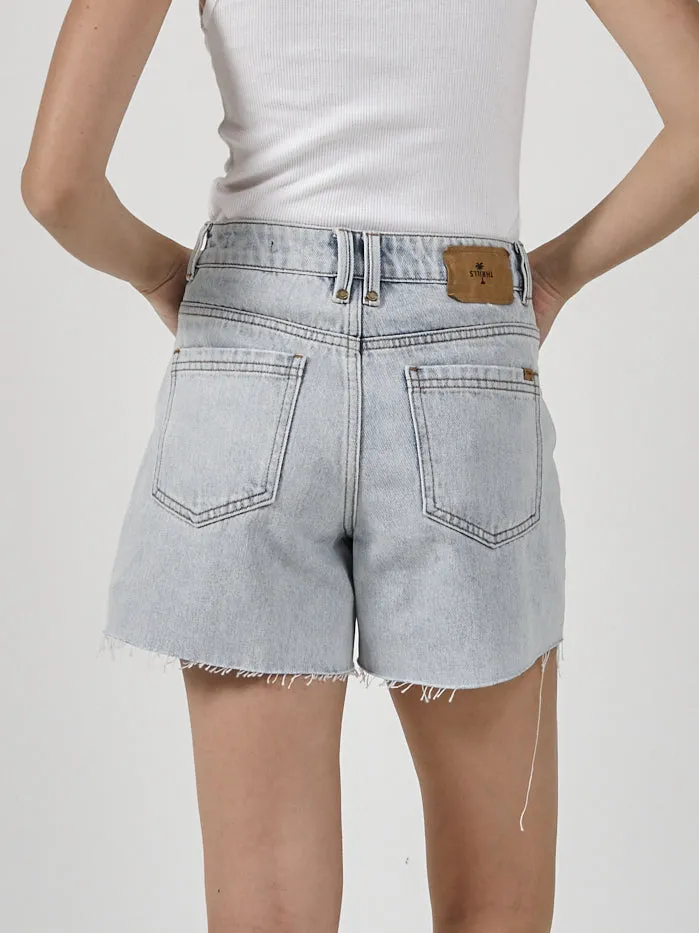 Womens Erica Mid Rise Short Faded Generation Blue Thrills Denim Shorts